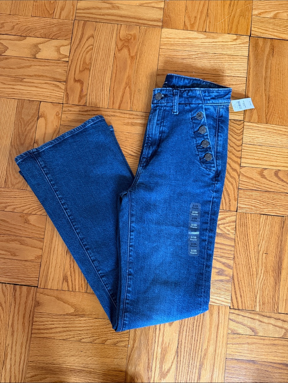 GAP Dark Blue High-Rise Flare Jeans - Picture 2 of 11
